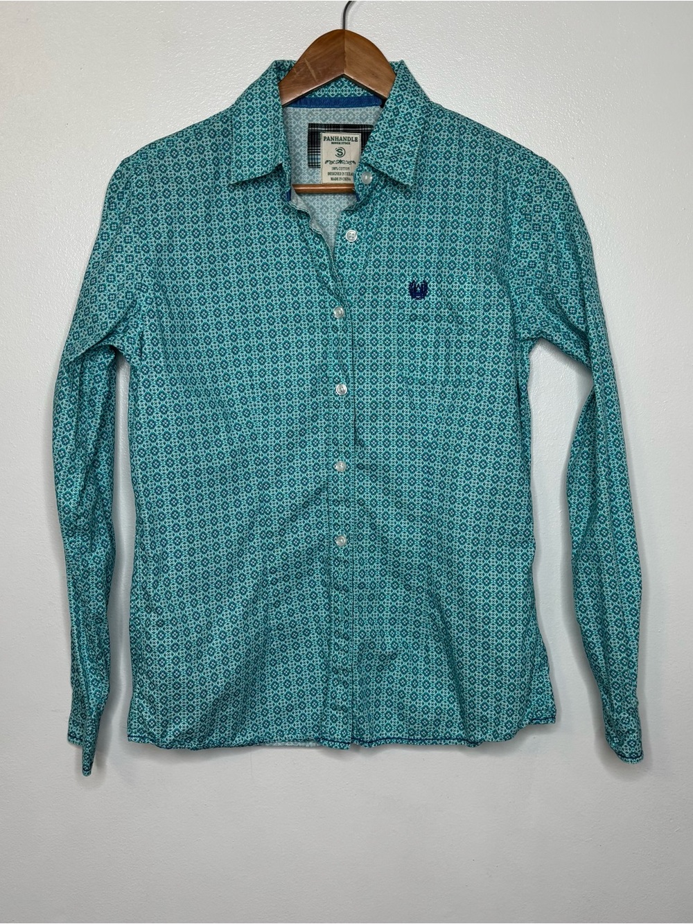 Panhandle Shirt Women’s Small Blue Button Down Long Sleeve